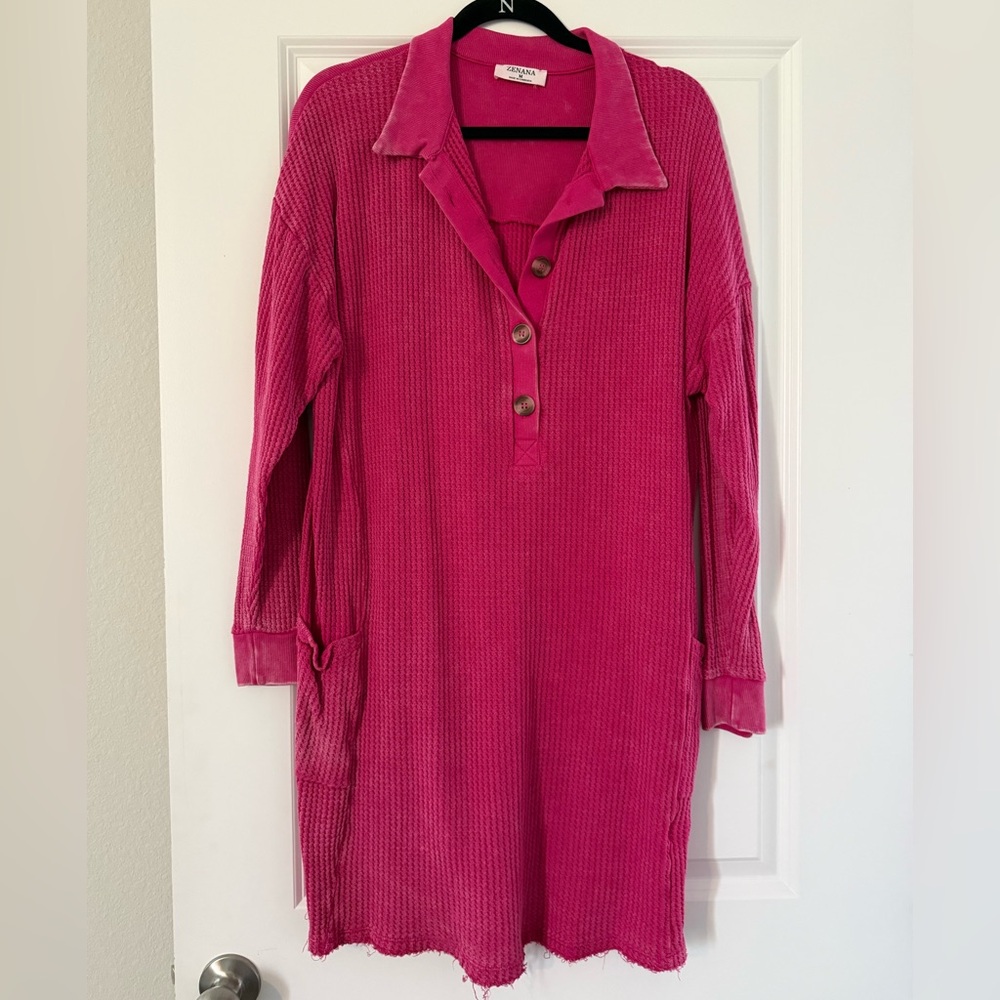 Zenana Outfitters Pink Knit Dress